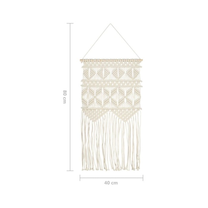 Cintre mural en macramé 40x80 cm Coton
