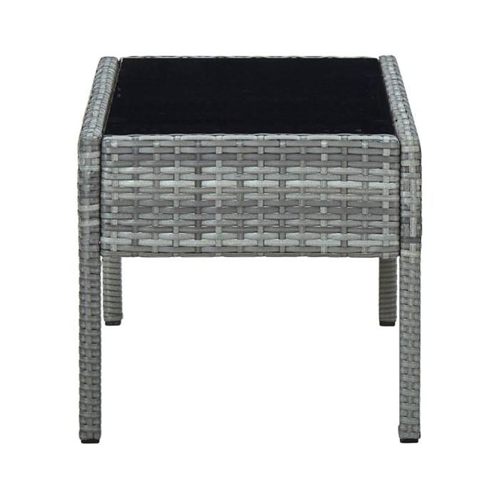 Table de jardin Gris 75x40x37 cm Résine tressée