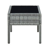 Table de jardin Gris 75x40x37 cm Résine tressée