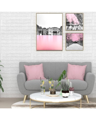 Papier peint 3D autoadhésif Briques 10 pcs Blanc