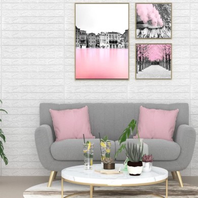 Papier peint 3D autoadhésif Briques 10 pcs Blanc