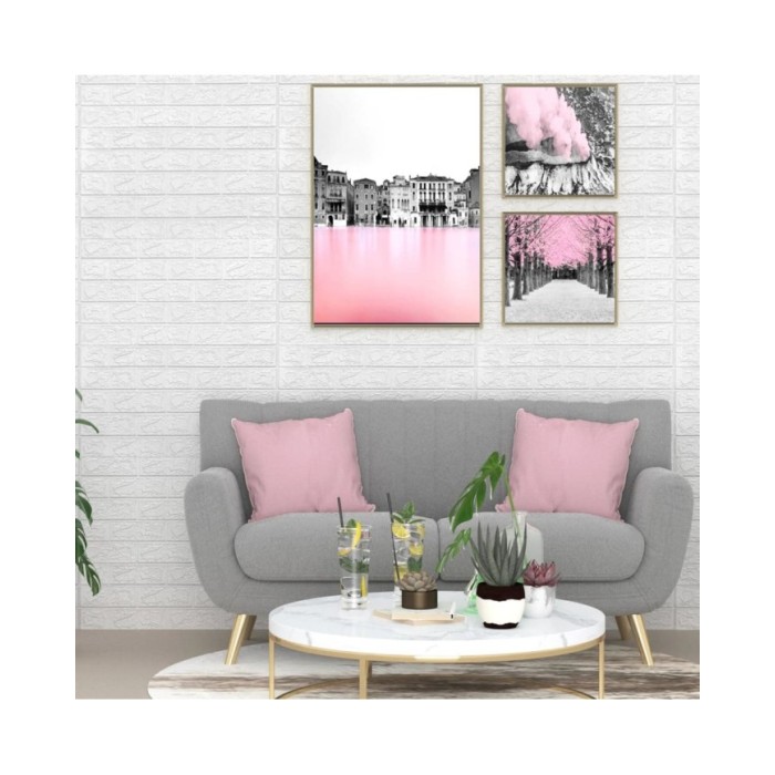 Papier peint 3D autoadhésif Briques 10 pcs Blanc