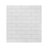Papier peint 3D autoadhésif Briques 10 pcs Blanc