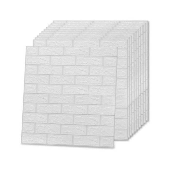 Papier peint 3D autoadhésif Briques 10 pcs Blanc