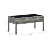 Table de jardin Gris 75x40x37 cm Résine tressée