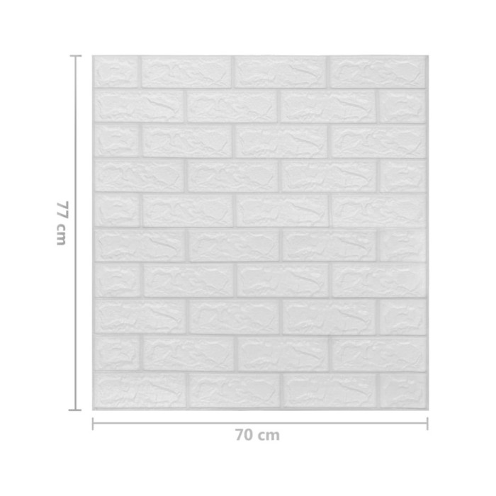 Papier peint 3D autoadhésif Briques 10 pcs Blanc