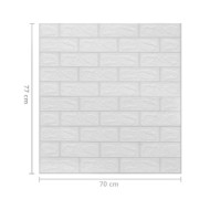 Papier peint 3D autoadhésif Briques 10 pcs Blanc