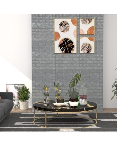 Papier peint 3D autoadhésif Briques 10 pcs Anthracite