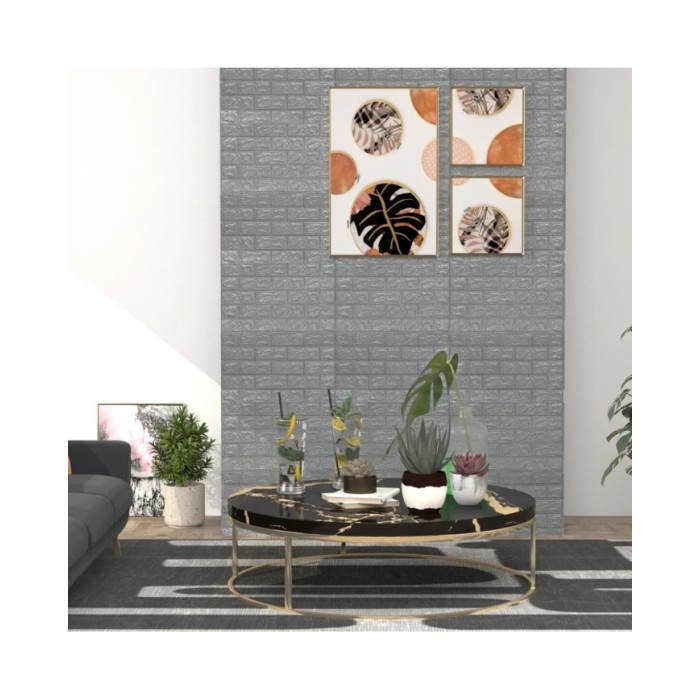 Papier peint 3D autoadhésif Briques 10 pcs Anthracite