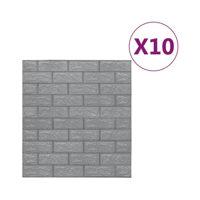 Papier peint 3D autoadhésif Briques 10 pcs Anthracite