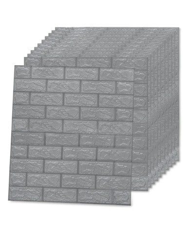 Papier peint 3D autoadhésif Briques 10 pcs Anthracite