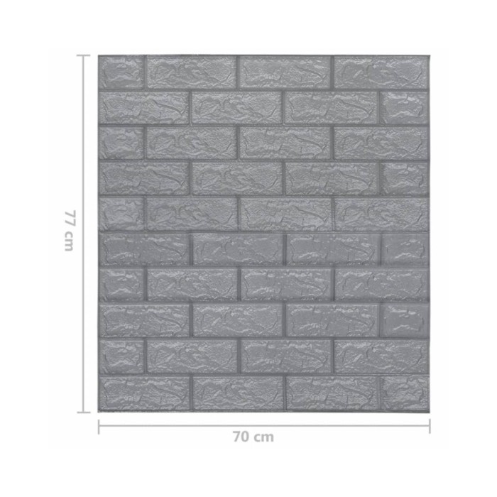 Papier peint 3D autoadhésif Briques 10 pcs Anthracite