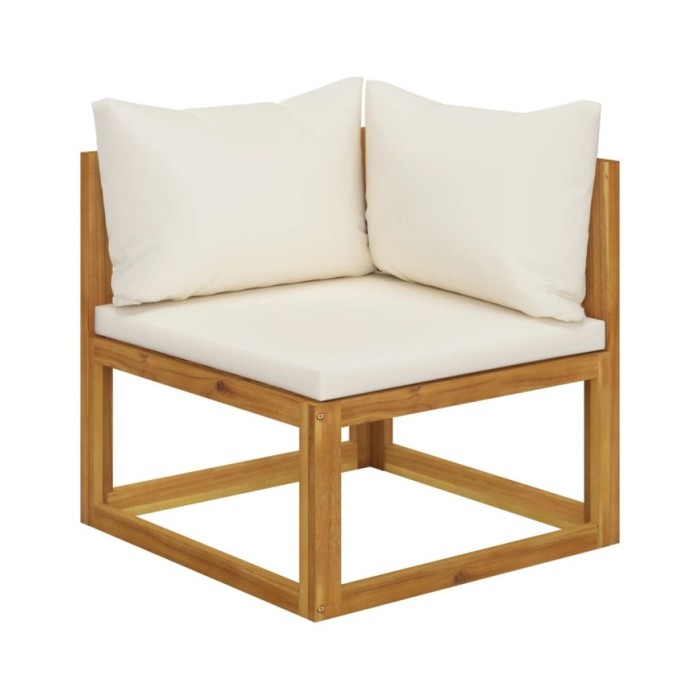 Salon de jardin 6 pcs avec coussins Bois d'acacia solide