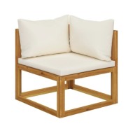 Salon de jardin 6 pcs avec coussins Bois d'acacia solide