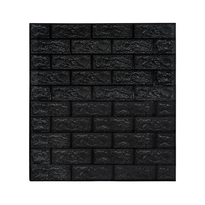 Papier peint 3D autoadhésif Briques 10 pcs Noir