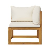 Salon de jardin 6 pcs avec coussins Bois d'acacia solide