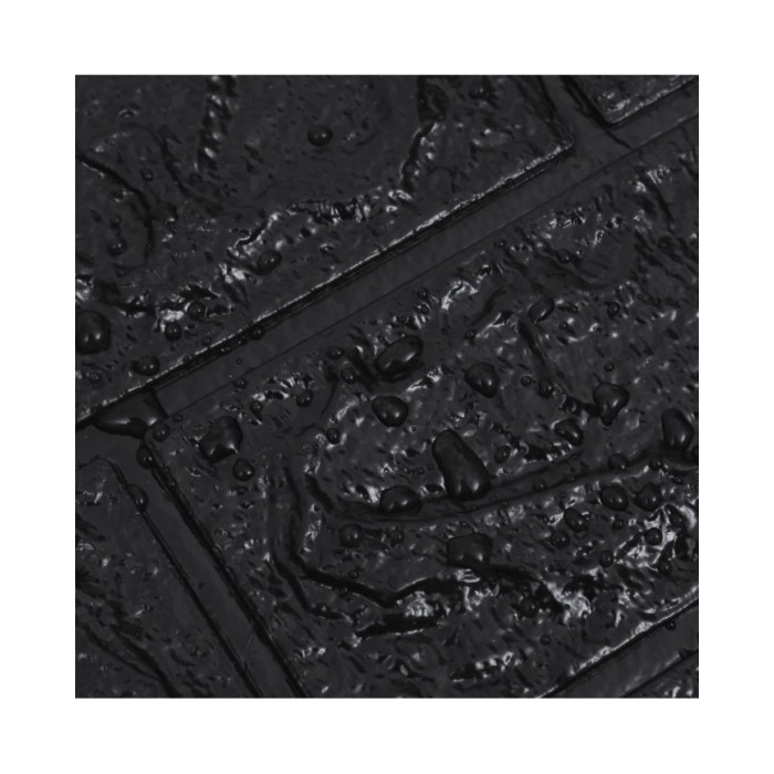 Papier peint 3D autoadhésif Briques 10 pcs Noir
