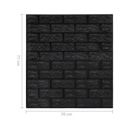 Papier peint 3D autoadhésif Briques 10 pcs Noir