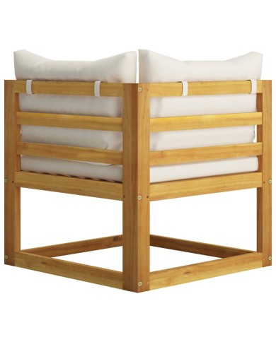 Salon de jardin 6 pcs avec coussins Bois d'acacia solide