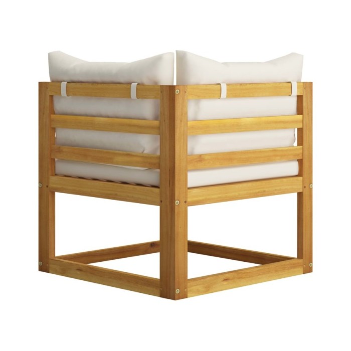 Salon de jardin 6 pcs avec coussins Bois d'acacia solide