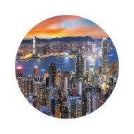 WallArt Papier peint cercle Skyline by Night 190 cm