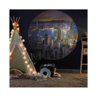 WallArt Papier peint cercle Skyline by Night 190 cm