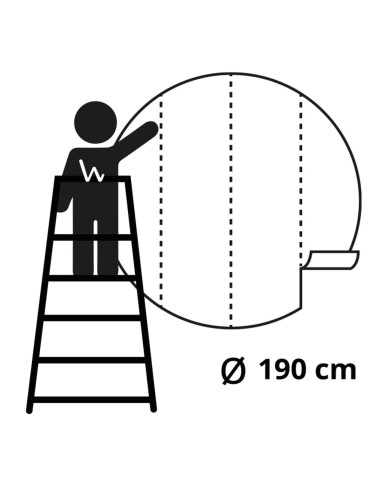 WallArt Papier peint cercle Skyline by Night 190 cm