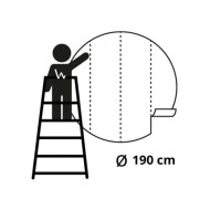 WallArt Papier peint cercle Skyline by Night 190 cm