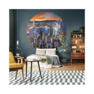 WallArt Papier peint cercle Skyline by Night 142,5 cm