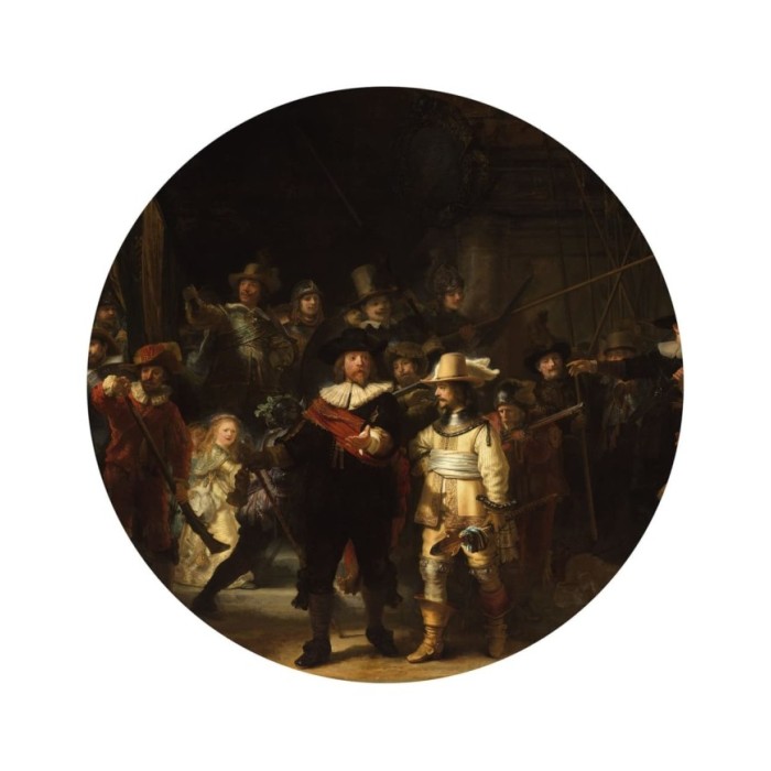 WallArt Papier peint cercle The Night Watch 190 cm