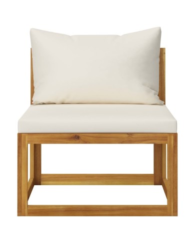 Salon de jardin 6 pcs avec coussins Bois d'acacia solide