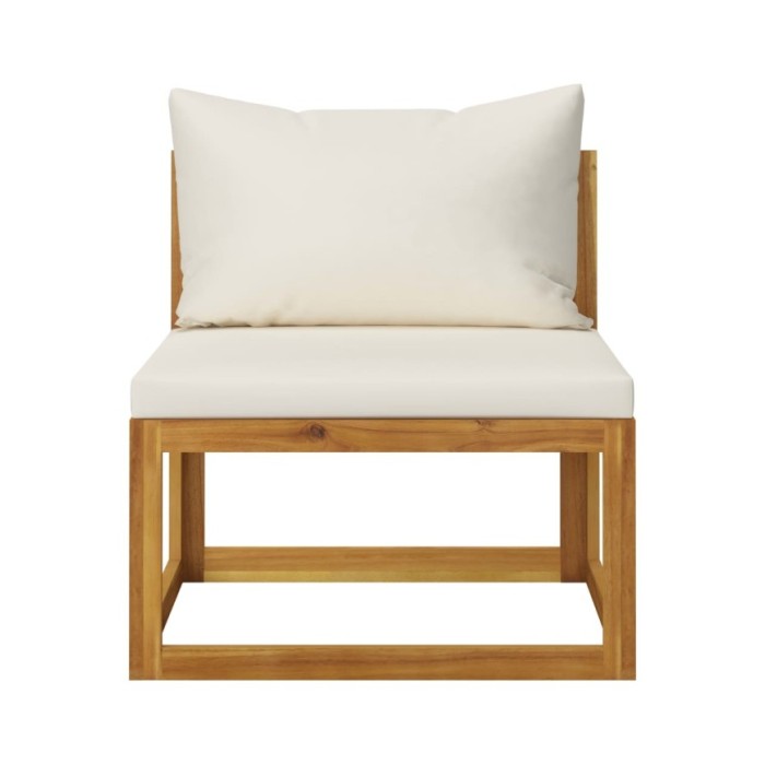 Salon de jardin 6 pcs avec coussins Bois d'acacia solide
