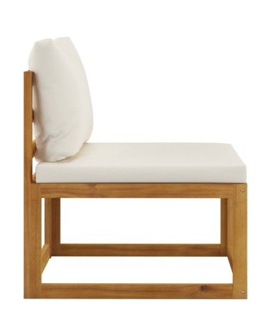 Salon de jardin 6 pcs avec coussins Bois d'acacia solide