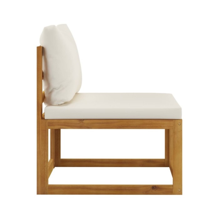 Salon de jardin 6 pcs avec coussins Bois d'acacia solide