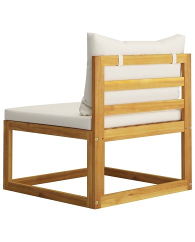 Salon de jardin 6 pcs avec coussins Bois d'acacia solide