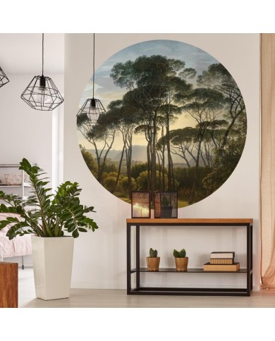 WallArt Papier peint cercle Umbrella Pines in Italy 190 cm
