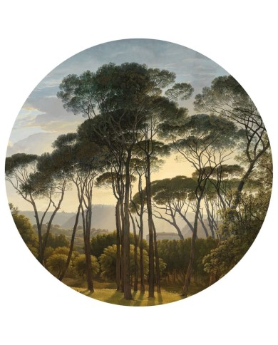 WallArt Papier peint cercle Umbrella Pines in Italy 190 cm