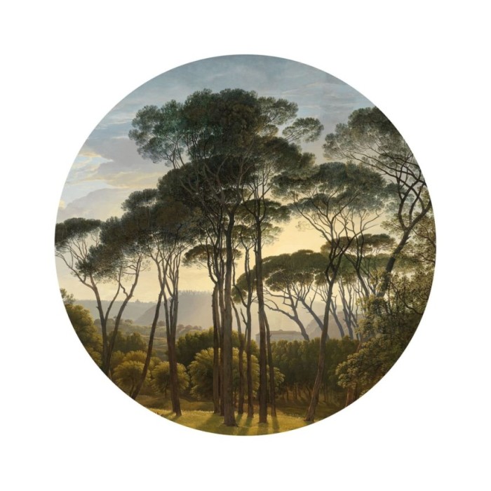 WallArt Papier peint cercle Umbrella Pines in Italy 190 cm