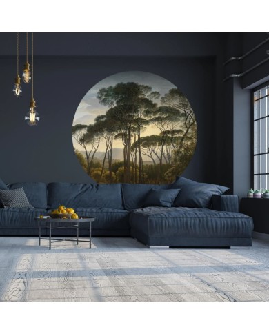 WallArt Papier peint cercle Umbrella Pines in Italy 190 cm