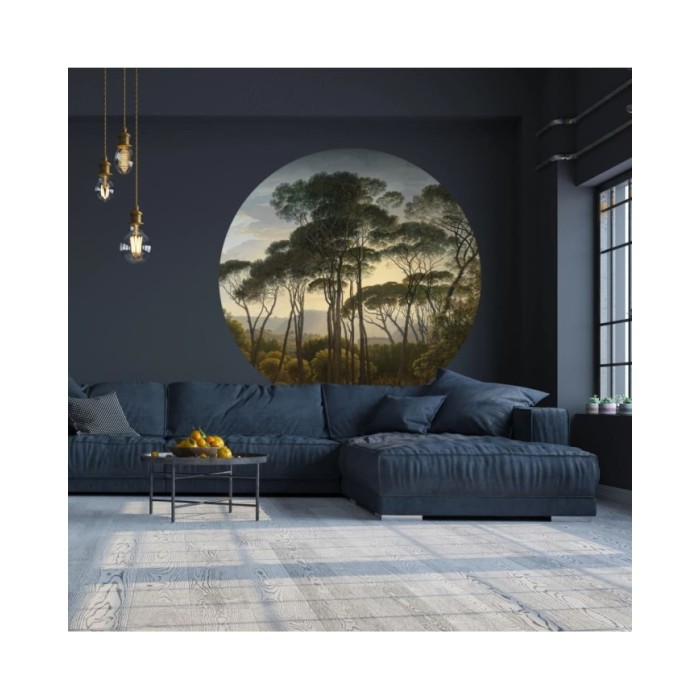 WallArt Papier peint cercle Umbrella Pines in Italy 190 cm
