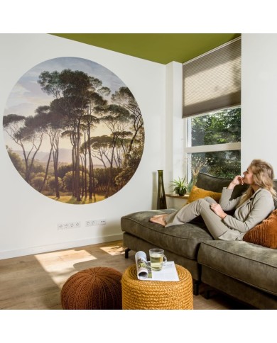 WallArt Papier peint cercle Umbrella Pines in Italy 190 cm