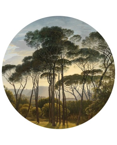WallArt Papier peint cercle Umbrella Pines in Italy 142,5 cm