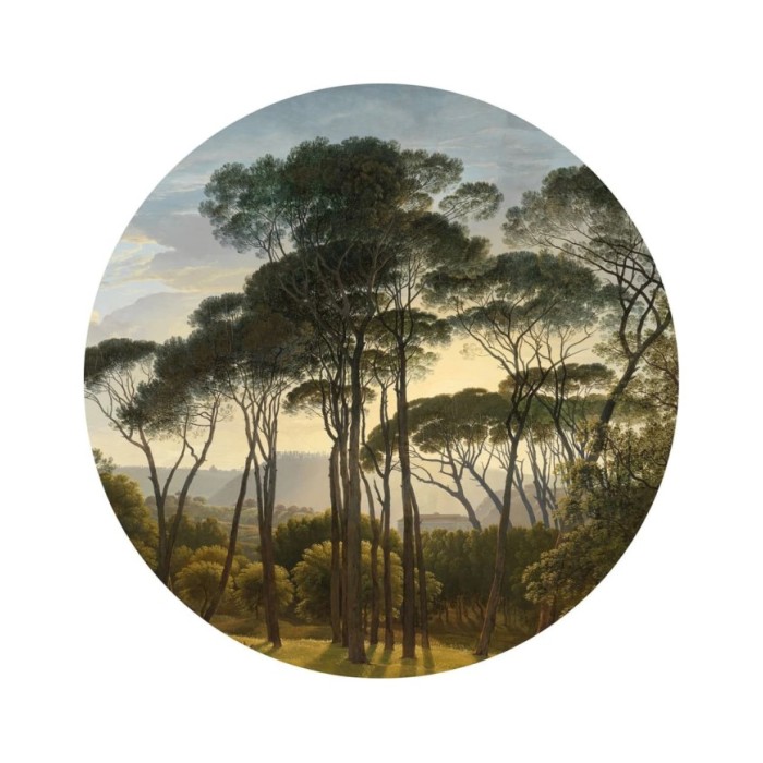 WallArt Papier peint cercle Umbrella Pines in Italy 142,5 cm