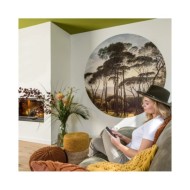 WallArt Papier peint cercle Umbrella Pines in Italy 142,5 cm