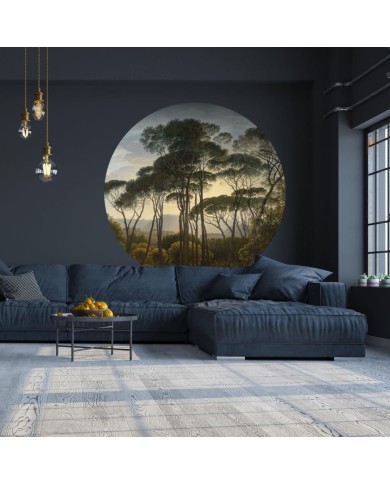 WallArt Papier peint cercle Umbrella Pines in Italy 142,5 cm