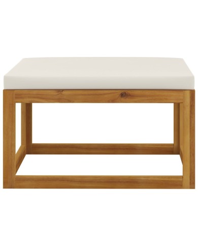 Salon de jardin 6 pcs avec coussins Bois d'acacia solide