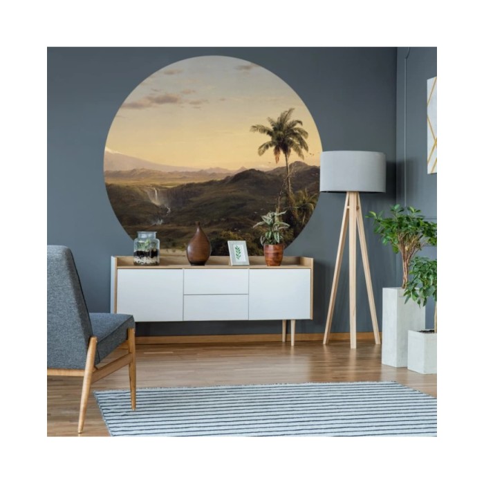 WallArt Papier peint cercle The Americas 142,5 cm