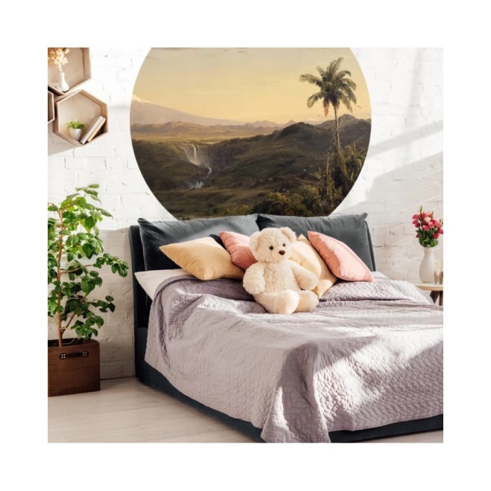 WallArt Papier peint cercle The Americas 142,5 cm