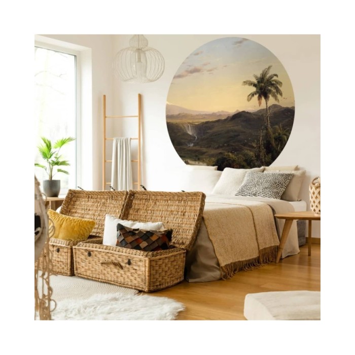 WallArt Papier peint cercle The Americas 142,5 cm