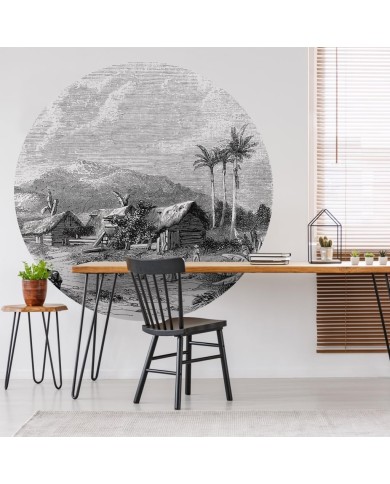 WallArt Papier peint cercle Landscape of Guadeloupe 190 cm
